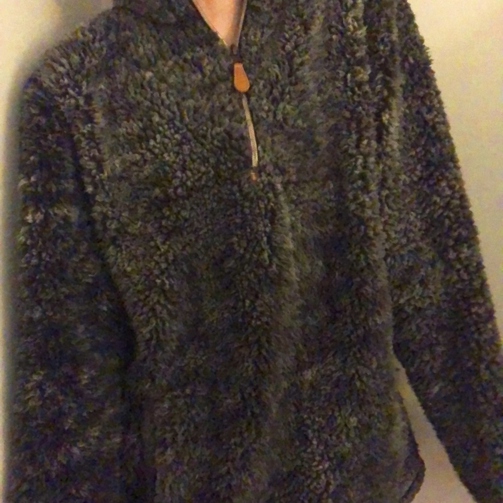 Cute Fuzzy Quarter Zip Sherpa